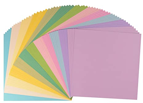 Vaessen Creative Florence Cardstock Papier, Farbenmix Frühling, 216 Gramm/m², Quadratisch, 30,5 x 30,5 cm, 60 Stück, Glatt, für Scrapbooking, Kartenherstellung, Stanzen und andere Papierbasteleien