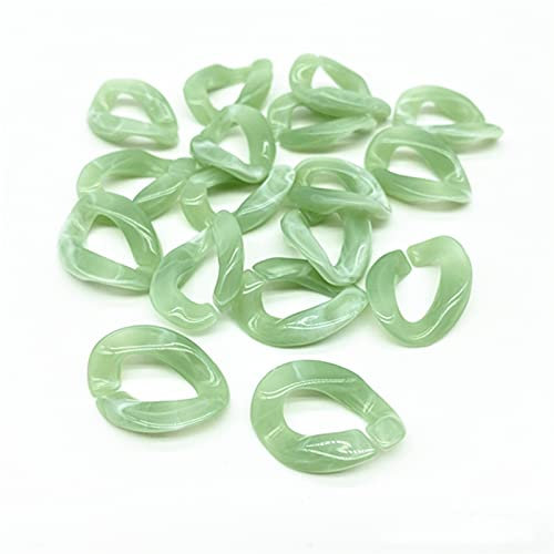 QZX1 20 pcs 17x23mm Acrylic Link Bead Chain Link Accessories Bead for Jewelry Making Necklace Bracelet DIY Bag Decoration YC0416 (Color : 16 Aqua Green)