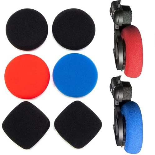Voarmaks 3 Pairs Comfort Foam Ear Pads Kit, Red, Black for Koss Portapro, Porta Pro Headphones, Ksc75, Ksc35