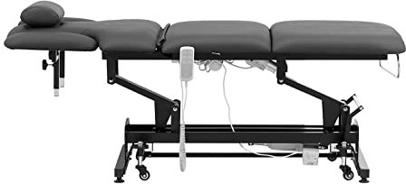Physa Nantes Gray_PH Massageliege 3 Motoren 200 kg Schwarz/Grau Massagebank Therapieliege Behandlungsliege
