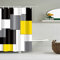 BOYOUTH Rideau de douche en polyester imperméable avec 6 crochets, motif géométrique noir, gris, jaune, blanc - 89 x 178 cm - Multicolore