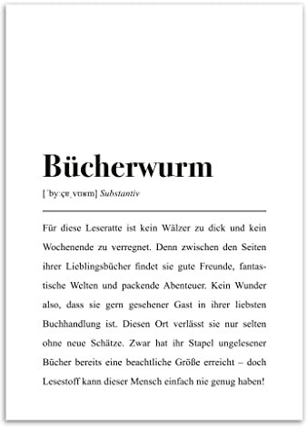 Bücherwurm Definition: DIN A4 Poster