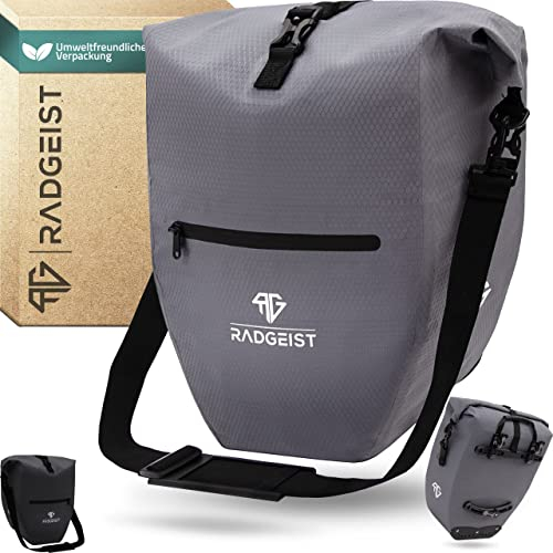 RADGEIST Fahrradtasche für Gepäckträger - Tasche für Fahrrad Gepäckträger - Gepäckträgertasche wasserdicht & Umhängetasche - Radtasche mit Reflektoren