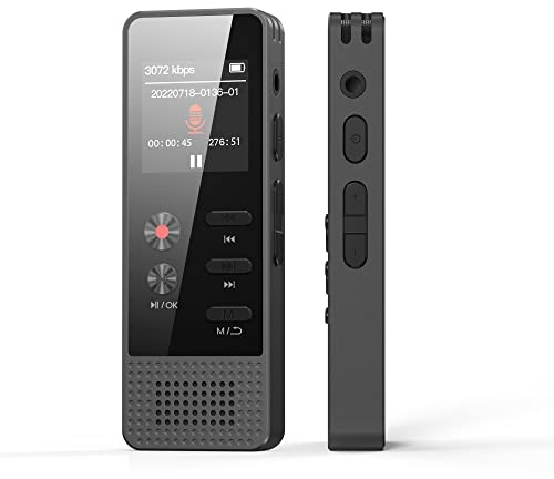 ZOOAOXO 64GB Voice Recorder with Voice-activated Recording,Dictaphone Voice Recorder Bluetooth,Dual-Mic Noise Reduction,3072Kbps HD Recording,MP3 Player,for Meeting Interview Lecture