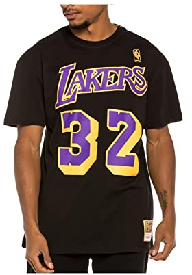 Mitchell & Ness NBA Los Angeles Lakers Name & Number T-Shirt - Magic Johnson, Black, L