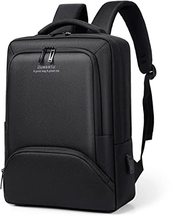 FANDARE Herren Rucksack Laptop Daypacks für 15,6 Zoll Laptop Wasserdicht Schulrucksack mit USB-Ladeanschluss Rucksäcke zum Business Arbeit Reise Schulranzen Daypacks Schwarz