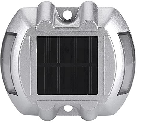 LiebeWH Lampada da Strada a Energia Solare in Fusione di Alluminio Lampada da Strada a 6 LED per Strada Carrabile Esterna per Illuminazione Stradale (bianco lampeggiante)