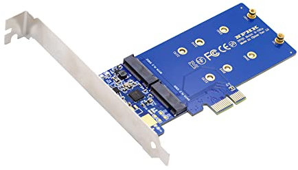 NFHK Dual SATA NGFF Key B+M SSD to PCI-E 1x Motherboard Desktop Adapter Converter SSD Card JMB582 2280