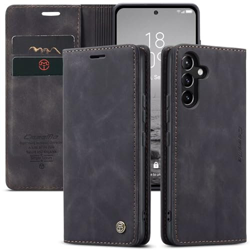 Caseme Cover per Xiaomi Redmi Note 9 Pro/Note 9S con [2 Pezzi Vetro Temperato],Flip Custodia Pelle PU Libro Portafoglio con [Slot Cart] [Supporto Stand] [Magnetica],Nero
