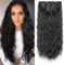 REECHO Clip in Extensions, 5 Teile Haarverlängerungen zum Einclipsen dicke lange lockere Wellen Haarverlängerungen Unsichtbare Spitze Flechte Natürliche weiche haarteile für Frauen - Tiefschwarz