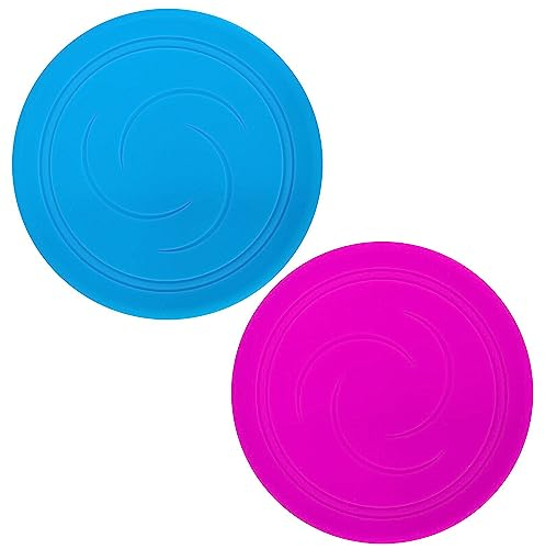 Flying Disc Nicht rutschen Soft Silikon Spielzeug Eltern Kind Zeit Outdoor Sport 2 Stück (rot und blau)