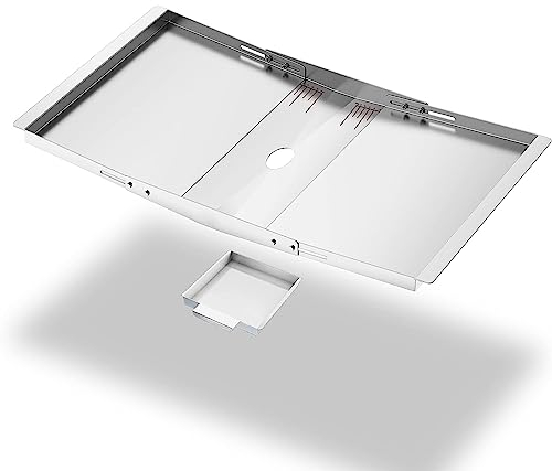 XGXHIN Grease Tray with Drip Pan for Gas Grill, Outdoor Grill Replacement Parts, Universal Adjustable Stainless Steel Grease Tray Set, Easy to clean
