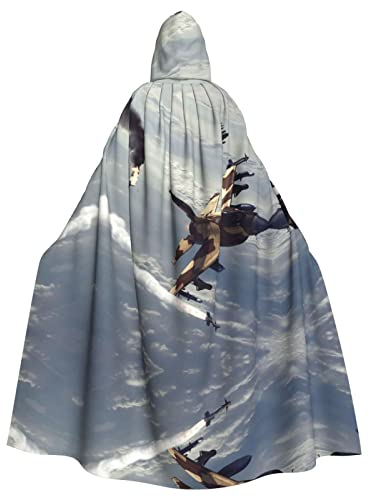RFSHOP Beautiful White Swans on The Lake printed Unisex Adults Long Hooded Cloak Cape for Halloween carnival Cosplay Costumes,w