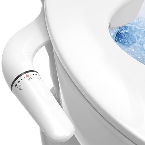 Toilette Japonaise - Pulvérisateur Bidet Toilette Japonaise Buse cachée Non Électrique, double buse, nettoyage avant et arrière, embout WC, douche fesses, taharet (gris argenté)