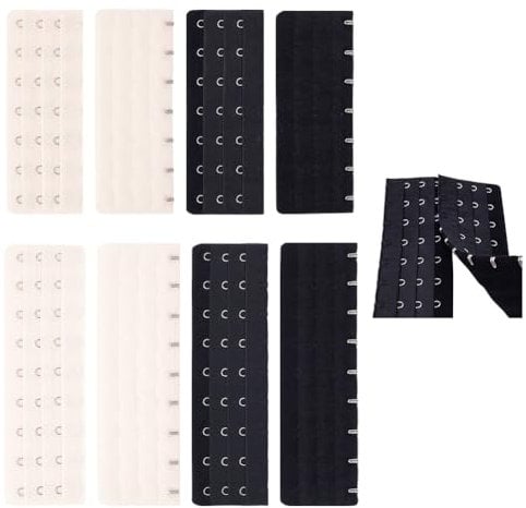 BENECREAT 8 Style Corset Bra Extender Hook 3 Rows 7/9 Hooks Black & Navajo Faja Extender White Women's Longline Corset Bra Extender for Bustiers Shapewear Waist Trainer