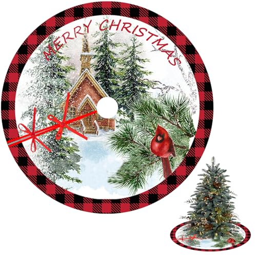 Weihnachtsbaumdecke Rund 120cm, Weihnachtsbaum Deko Natur Jute, Tannenbaum Decke für Weihnachtsbaum Unterlage, Decke Weihnachten Baum Röcke Christbaumdecke Ornamente Dekoration Schmuckband (Grün)