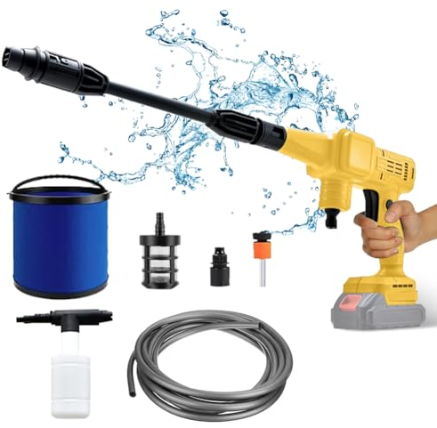 Cordless Pressure Washer for DEWALT Battery with 6 in 1 Multifunction Spray Nozzle, 20V 45 Bar Mobile Pressure Washer with 5M Hose, Foam Pitcher, Tool Only