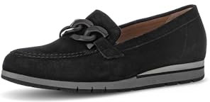 Gabor Damen Klassische Ballerinas, Frauen Flats,Moderate Mehrweite (G),Ballett-Schuhe,Ballet-Flats,Ausgehschuhe,schwarz (Uni),40.5 EU / 7 UK