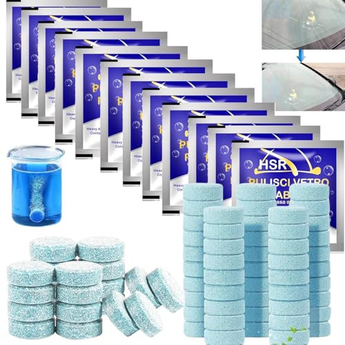 Auto Scheibenwaschtabletten,50pc Auto Fensterreiniger,Scheibenwischwasser Reinigungstablette,Scheibenreiniger Konzentrat Brausetabletten,Windschutzscheiben Reiniger Tabs,Glasreiniger Brausetabletten
