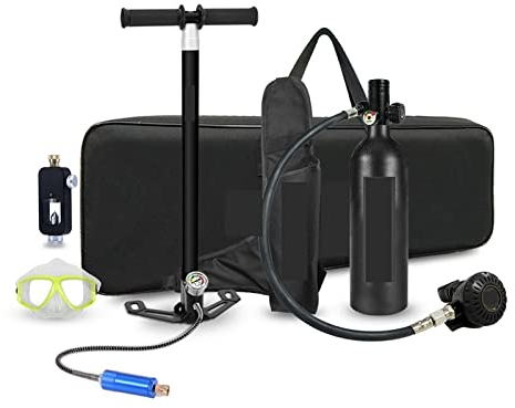 IIGEN Tanque de Buceo Equipo De Buceo Portátil 1L Respirador Bomba De Aire De Alta Presión Bolsa con Cremallera Estabilidad ultraalta(Nero)