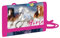 Ragusa-Trade Mädchen Kinder Geldbeutel Portemonnaie Geldbörse Brustbeutel mit Kordelband mit tollem Pferde Motiv (824), blau/pink, 12 x 9,5 x 1 cm