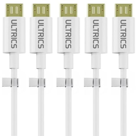 USB to Micro USB Cable 3M (5-pack), Gold Plated Micro USB Charging Cable, Premium USB Micro Cable, Micro USB Data Cable, Micro USB Charger Cable for Samsung Galaxy S7 S6 J7 J6, Sony, Huawei, PS4, XBOX