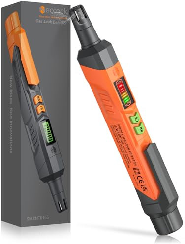 Neoteck Detector de Gas Detector de Gas Natural con Alarma Audible y Visual Detector de Fugas de Gas para Localizar Fuentes de Fuga de Gas Combustible como Metano, Propano para Hogar y RV