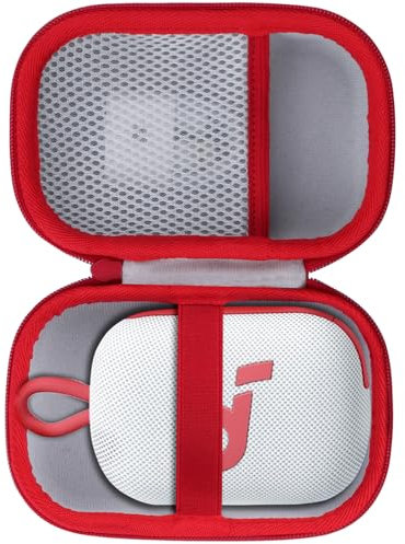 Lebakort Hard Case Compatible with Soundcore Select 4 Go Ultra Portable Waterproof Speaker by Anker (White+Red)