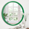 JJUUYOU Miroir rond mural vintage avec cadre en bois pour salle de bain, salon, chambre à coucher, dortoir, vert 40 cm
