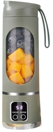 Inkoby Mixeur portable rechargeable par USB, mini broyeur à glace à 8 lames avec écran numérique, 3 modes, mixeur portable vert