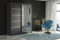 ELUKS CARLI Modern Sliding Door Wardrobe with Mirror, 2 or 3 Doors, 4 colours: WHITE/BLACK/OAK/GREY 5 sizes: 100cm/120cm/150cm/180cm/200cm (Grey, 120cm 2 Drawers)