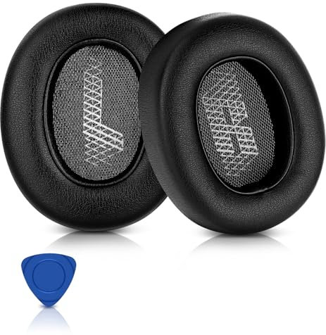 ELZO Ersatz Ohrpolster für JBL E65 Live 650 Duet NC, Premium Ersatzpolster für JBL E65BT E65BTNC Live 650NC 650BTNC Duet NC Kopfhörer, Ersatz Ohrkissen Over-Ear Headphones, Schwarz