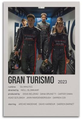 IIWERUW Gran Turismo Poster, Wandkunst, Leinwand, ästhetisches Cover, Poster, Vintage-Musik und Filme, dekoratives Gemälde für Wohnzimmer, Schlafzimmer, 30 x 45 cm, ungerahmter Stil