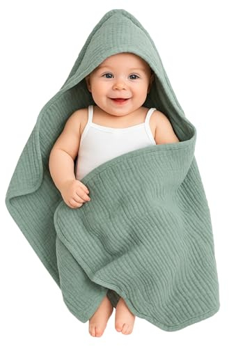 ROEOWENE Baby Handtuch Kapuze Musselin Baumwolle Mit Kapuze Babyhandtuch