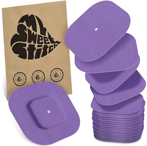 MySweetStitch – 10–25× Cerotto Simplera quadrato, overpatch 70 mm, delicato sulla pelle, impermeabile e traspirante (Viola, 25)