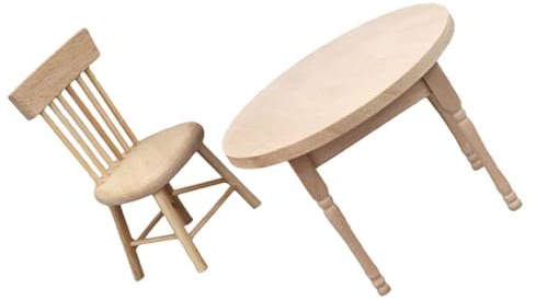 Milisten Muebles Miniatura Casa de Muñecas Cocina Mesa y Sillas para Decoración de Maquetas de Casas