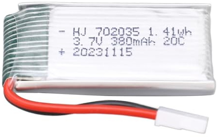 Batterie au Lithium légère pour Drone, 3.7V, 380mAh, 20C, avec Prise XH2.54, Batterie Lipo RC 702035