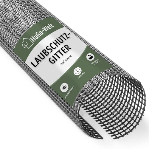 HaGa Dachrinnen Laubschutz | 100mm-125mm in 1m Länge | 10 Stk – Laubschutzgitter für Dachrinnen – Laubfang in schwarz – UV-beständig – langlebiges Material - Laubschutzgitter – Regenrinnen Laubschutz