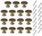 Huture 15er-Pack Retro Kommodenknöpfe Möbelgriff abgerundete Kanten Eisen Messing Antik Knauf Pull Knopf Garderobe für Landhaus Vintage Küche Möbel Kleiderschrank Schublade, Geöltes Grüner Bronze