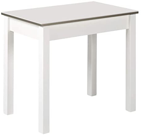 Mesa de Cocina Extensible Blanca RDEC, 80X50 cm. Extensible 110x50 cm Canto Efecto Cristal.
