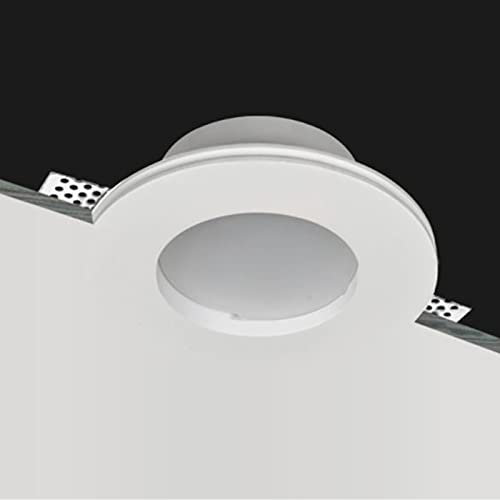 Eurekaled - Portafaretto in Gesso CERAMICO Tondo con vetro da Incasso per Controsoffitti con alette regolabili