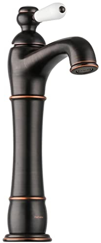 PaulGurkes Nostalgie Armatur Schwarz Messing Lang für Aufsatzwaschbecken