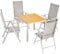 Casaria® Gartenmöbel Set 4 Stühle mit WPC Tisch 80x80cm Aluminium Sicherheitsglas Wetterfest Klappbar Modern Terrasse Balkon Möbel Sitzgruppe Garnitur Bern