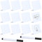 AIEX 12pcs Panneaux de Mini Tableau Effacable 100x75mm avec 2 Marqueurs pour Fête, Mariage, Anniversaire, Baby Shower (Blanc)