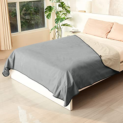 Catalonia Classy wasserdichte Decke für Bett Intimität, Liebesdecke Wasserdicht, Paar Decke für Erwachsene, Wasserdicht Antifouling Inkontinenz-Decke (Queen/XXL 229x203cm, Grau/Taupe)