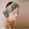 BSLVWG Mesh Perlen Stirnband Haarspange Schleier Netz Kopfschmuck 1920er Jahre Fascinator Gatsby mit Derby Cocktail Hochzeit Tee Party für Frauen(Weiß)
