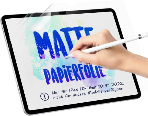 3 Stück Papier Folie Kompatibel mit iPad 11(A16) 2025/10. Gen 10,9 Zoll 2022, Matte Papierfolie Schutzfolie Displayschutz Blendfreiem Feel Paper Film PET Screen Protector for Writing Drawing Sketching