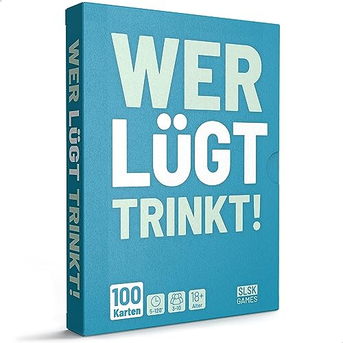 SLSK Games Wer lügt trinkt! - Lügen haben Konsequenzen ... - Trinkspiel mit 100 Karten - Saufspiel - Kartenspiel - Partyspiele für Erwachsene - Trinkspiele Partyspiele ab 18 - deutsche Version