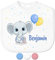 Babylätzchen mit Namen für Mädchen & Jungen – Lätzchen für Baby & Kleinkind personalisiert - mit Klettverschluss – Spucktuch Latz Kinderlätzchen - Geschenk für Kleinkinder (Elefant, Windel, Weiß)