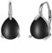 POPLYKE Teardrop Schwarz Onyx Leverback Ohrringe für Damen 925 Sterling Silber Schwarz Onyx Ohrringe